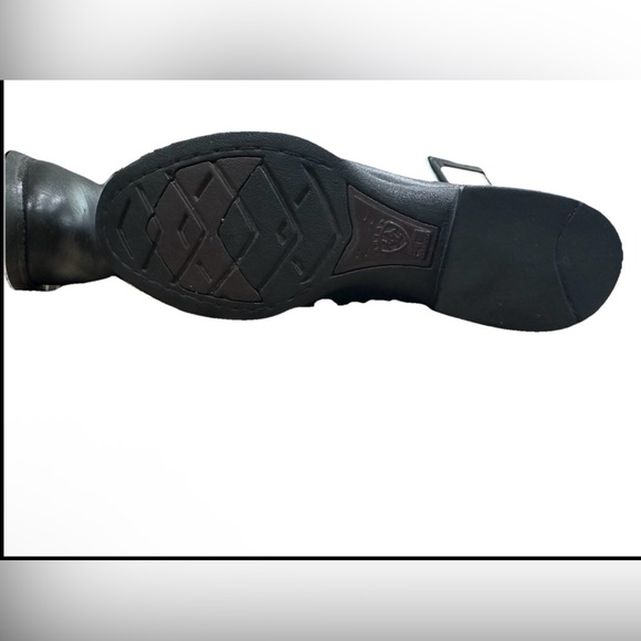 Ariat Boots Mens Size 9 C Heritage Roper Black Leather Pull On Cowboy Western - Picture 5 of 6